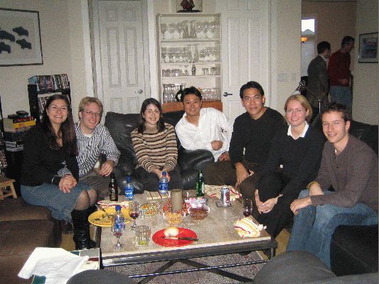 Thanksgiving diner at Eveline and Dr Bergers house, November 25, 2004
Dilara, Andras, Sabine, Dr Tomita, Nattapol , Me and Brice
