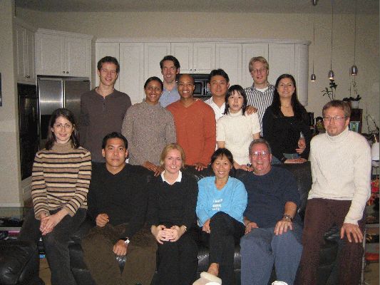 Thanksgiving diner at Eveline and Dr Bergers house, November 25, 2004
Brice, Cay, visiting Dr and his wife, Dr. Tomita and his wife, Andras and Dilara
Sabine, Nattapol, Me, Eveline, Dr. Berger and visiting Dr.
