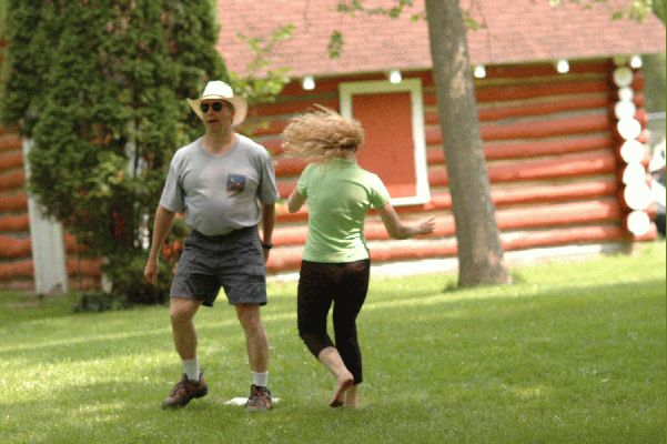 July 17, Lab picnic Lanesborough
Prof Kaufman and Me, during Kickball
