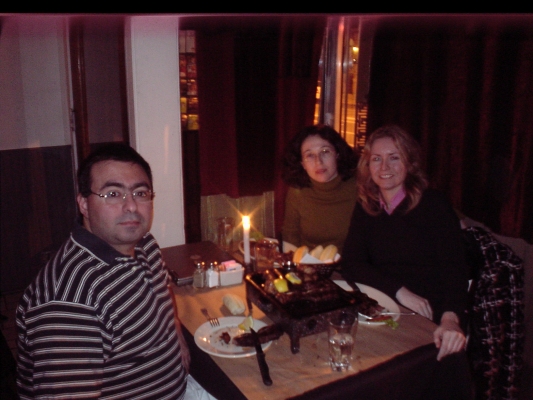 Ezeguile, Ralitsa and me in an Argentinan Restaurant in Linkin Park
