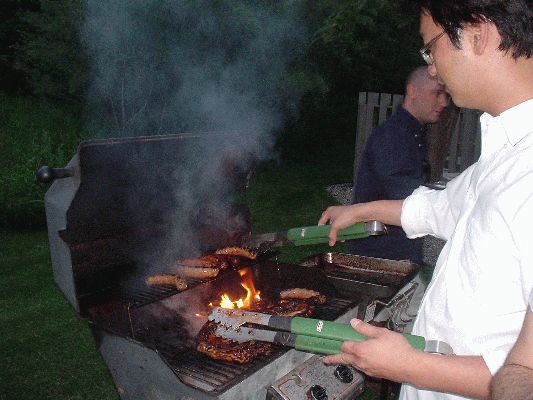 BBQ at Pedro's
Sheng grilling the meat
