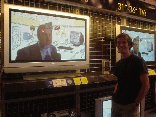 Marc and his designed plasma screen at BestBuy Rochester, MN

