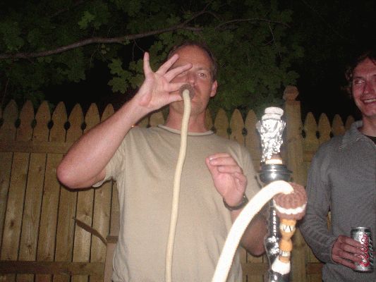 Cocktail Party, August 14, 2004
Erwin and the peach flavoured waterpipe
