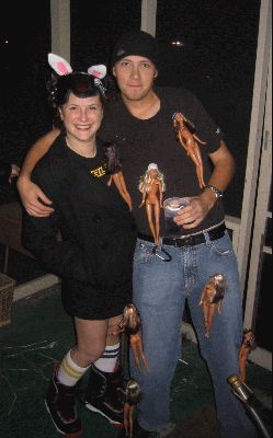 October 30, 2004 Haloween at Jennifer's Castle
Snow-bunny Maria & Eric the Chic-magnet! 
