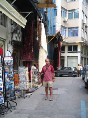 Erwin at his favorite carpet shop in Athens
