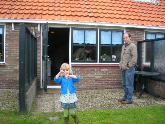 Lynn and Erwin in front of the rental house

