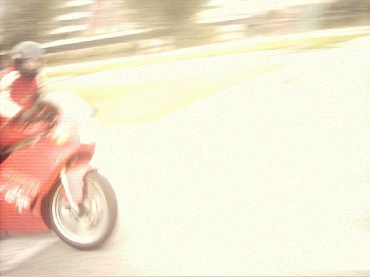 Anke in action on my Ducati 600 SuperSport
