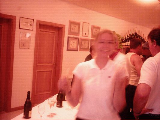 drinking Spumante at Ferrari Trento
