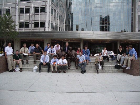 June 29th 2005 Lab picture at the Mayo brothers' statue in front of the Mayo Building
My farewell lunch  
